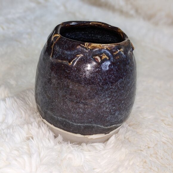 Handmade Ceramic Glazed Vase Tumbler Decor Signed by Artist - Picture 3 of 9